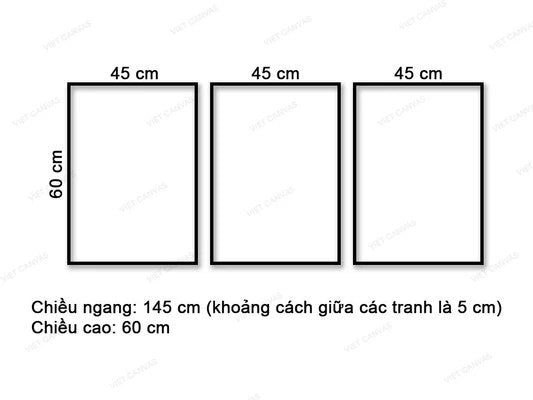 Bộ 3 Tranh Trừu Tượng Xanh Hồng - VE167