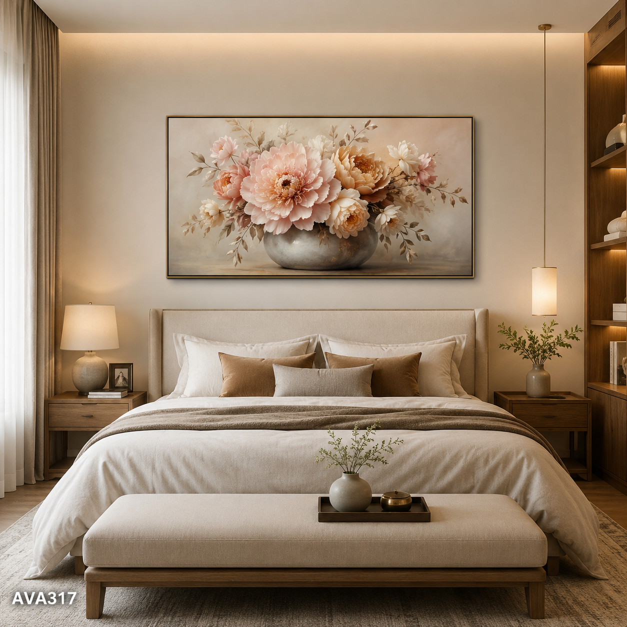 Tranh Bình Hoa Hồng Nở - AVA317