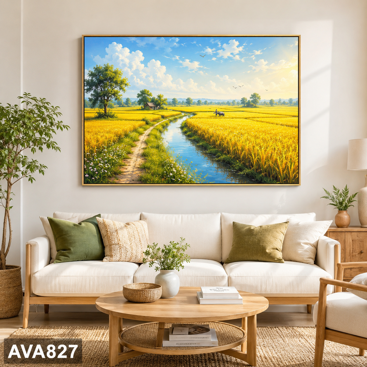 Tranh Cánh Đồng Lúa Vàng - VQ827