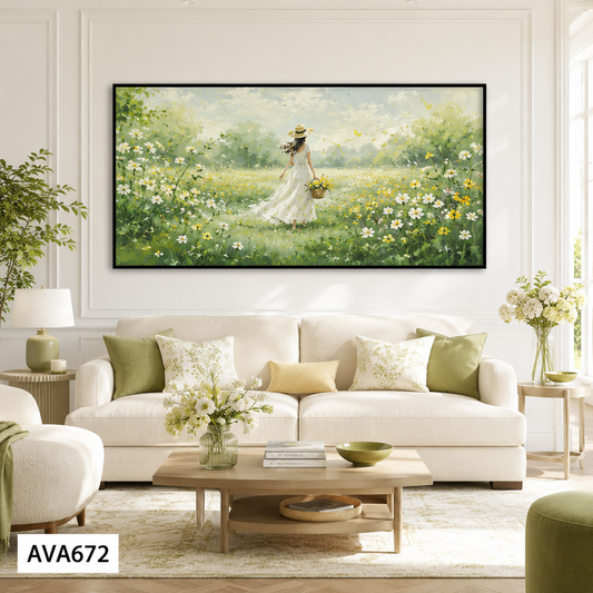 Tranh Cô Gái Giữa Vườn Hoa - AVA672