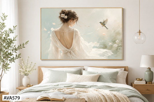 Tranh Cô Gái Và Chim Nhỏ - VQ579