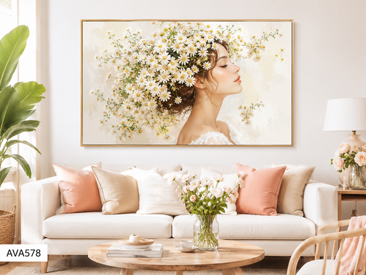 Tranh Cô Gái Và Hoa Hoạ Mi - AVA578