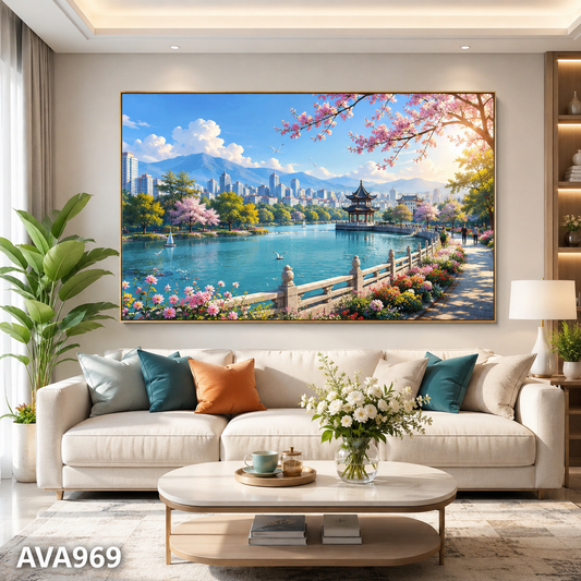 Tranh Con Đường Hoa Đào - AVA969