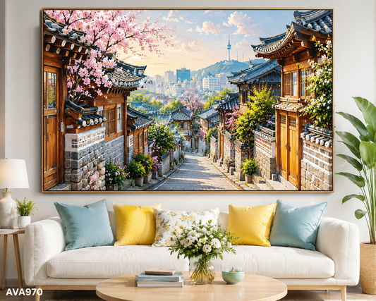 Tranh Con Đường Hoa Đào - AVA970