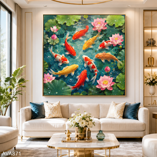 Tranh Cửu Ngư Bình An - AVA871