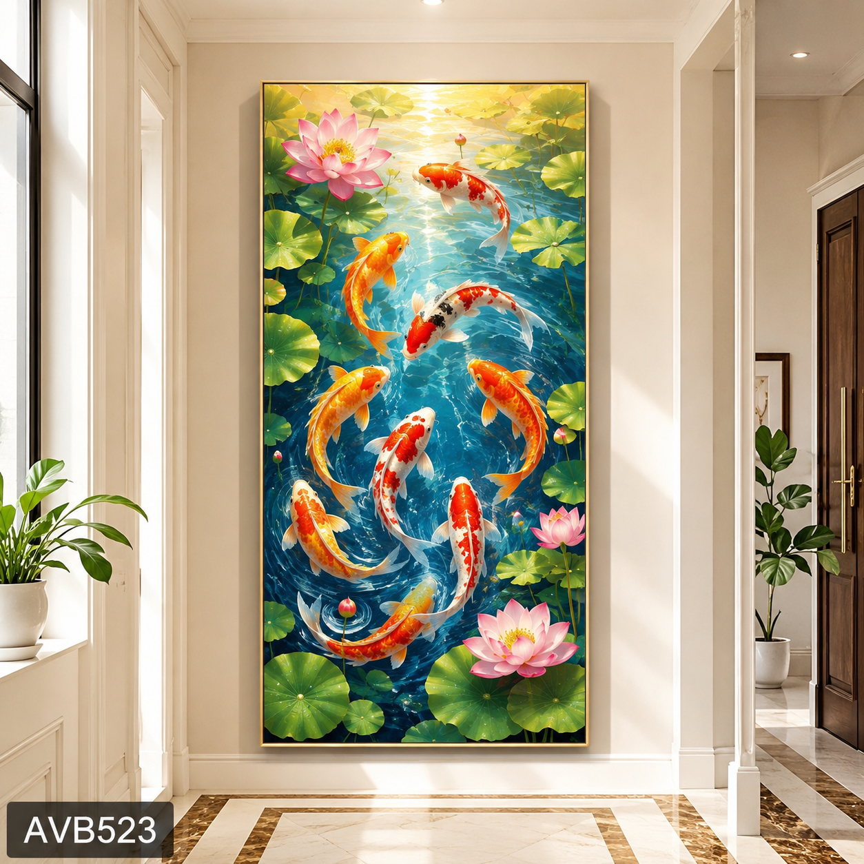Tranh Cửu Ngư Cát Tường - AVA523