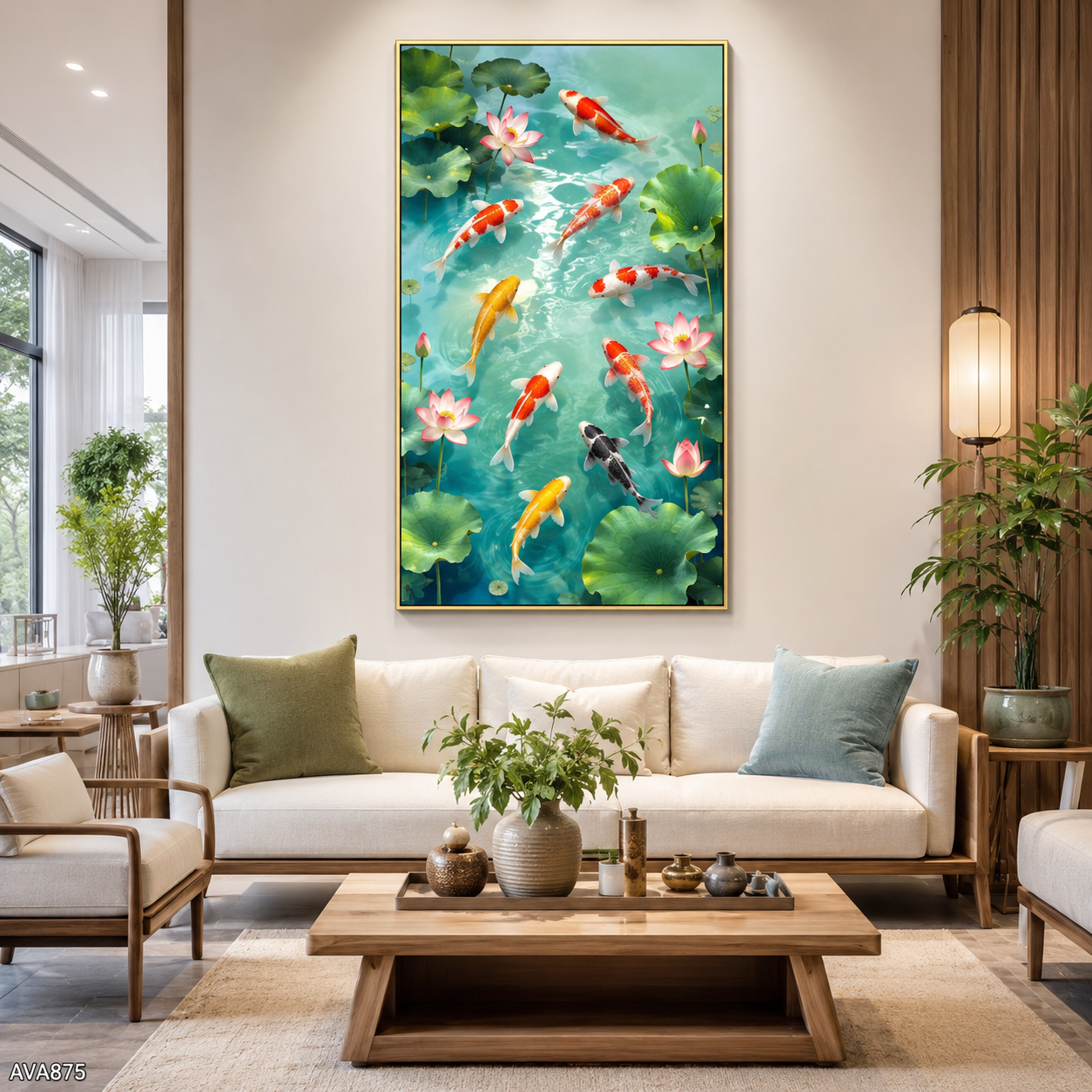 Tranh Cửu Ngư Khai Phúc - AVA875