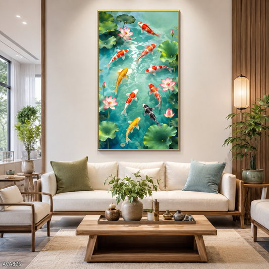 Tranh Cửu Ngư Khai Phúc - AVA875