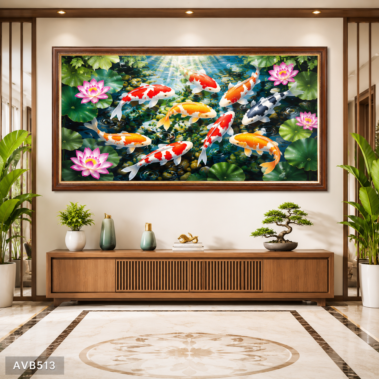 Tranh Cửu Ngư Phú Quý- AVB513
