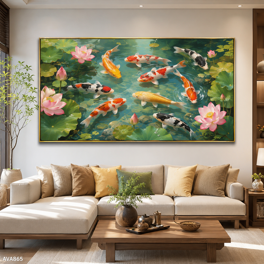 Tranh Cửu Ngư Phú Quý - AVA865