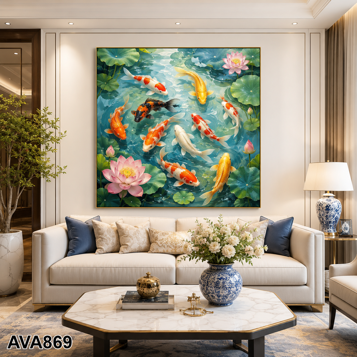Tranh Cửu Ngư Viên Mãn - AVA869
