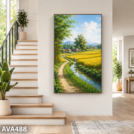 Tranh Đồng Lúa Chín Vàng - AVA488