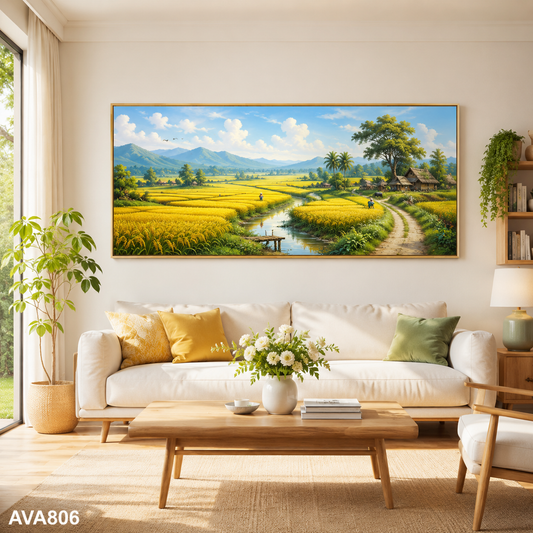 Tranh Đồng Lúa Mùa Gặt - AVA806