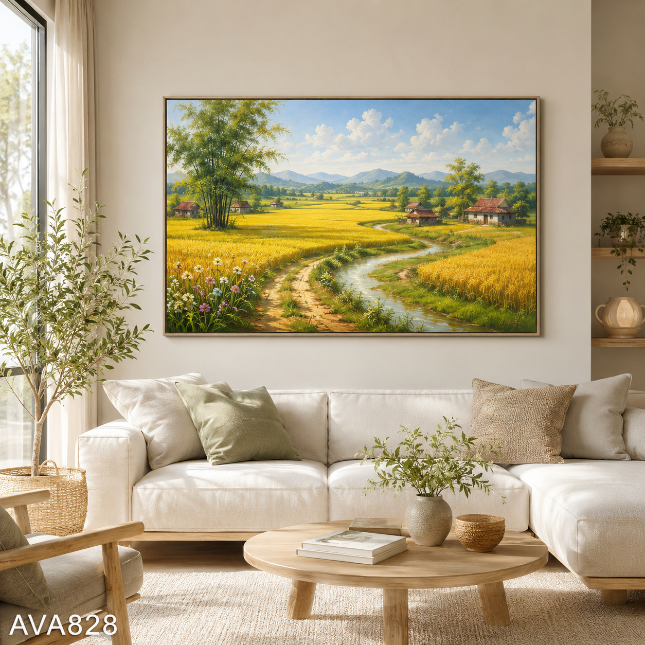 Tranh Đồng Lúa Trước Nhà - AVA828