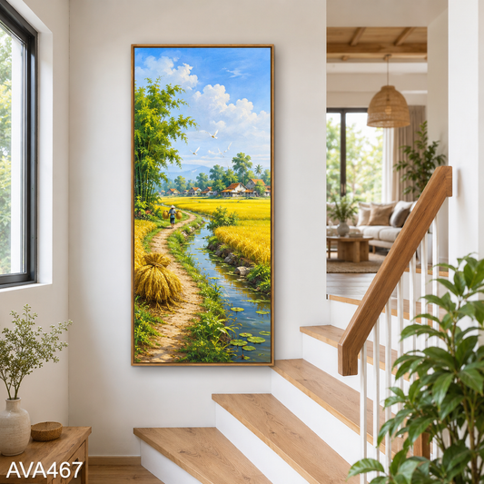 Tranh Đồng Lúa Ven Sông - AVA467