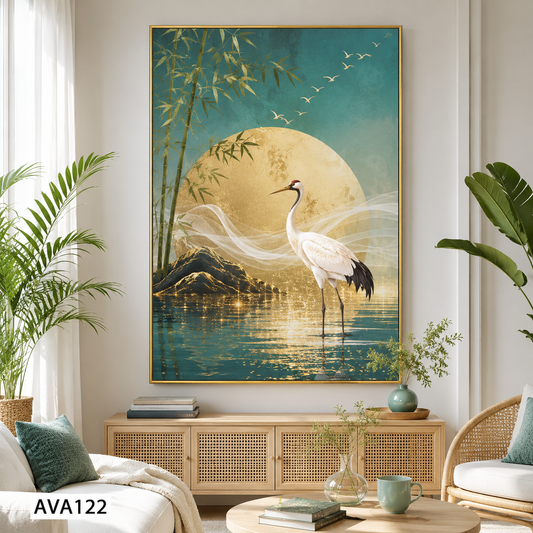 Tranh Chim Hạc Dưới Ánh Trăng - AVA122