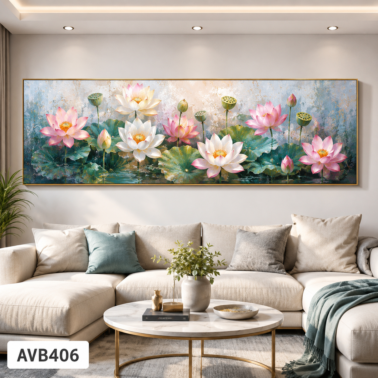 Tranh Hồ Sen - AVB406