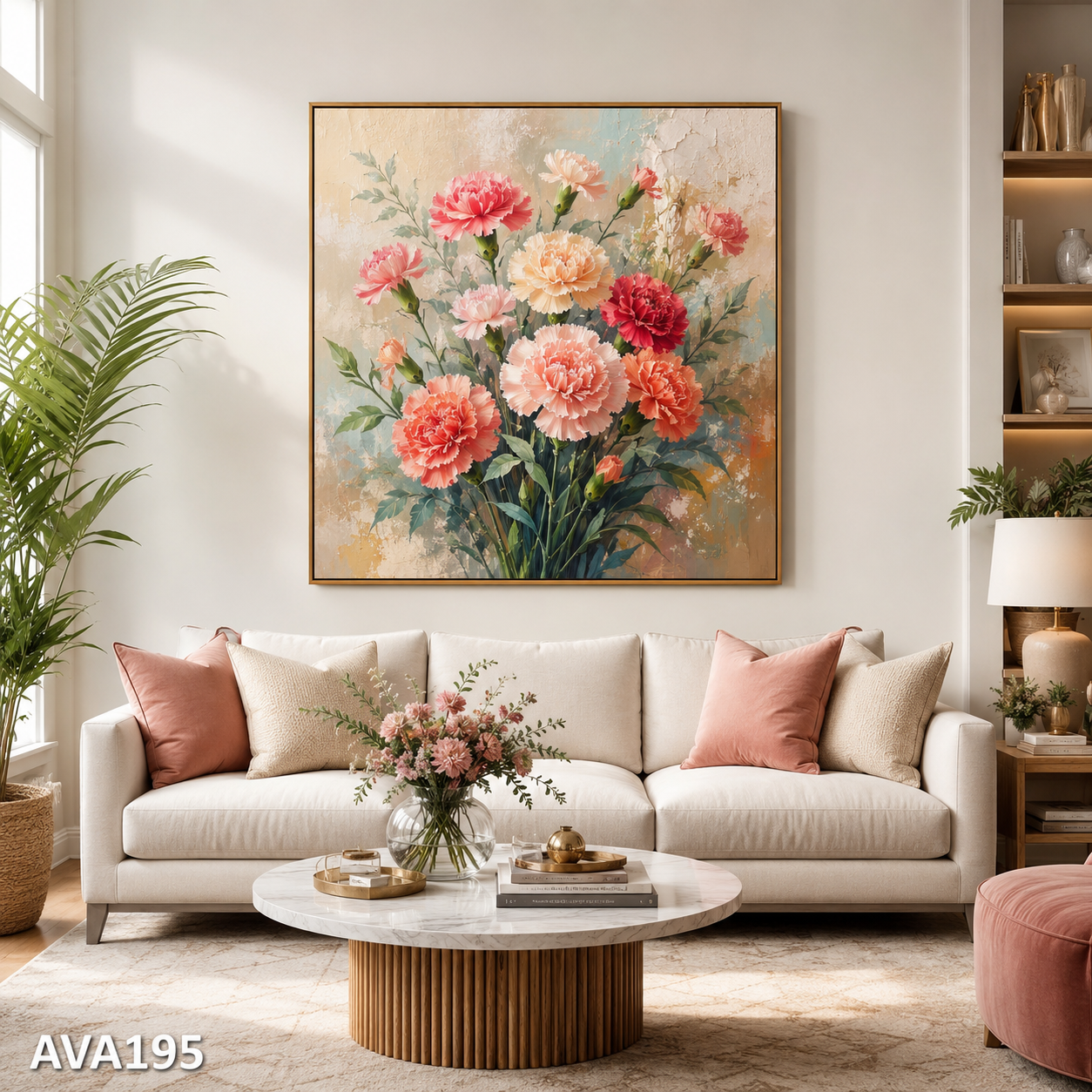Tranh Hoa Cẩm Chướng Đỏ Thắm - AVA195