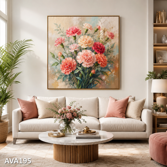 Tranh Hoa Cẩm Chướng Đỏ Thắm - AVA195