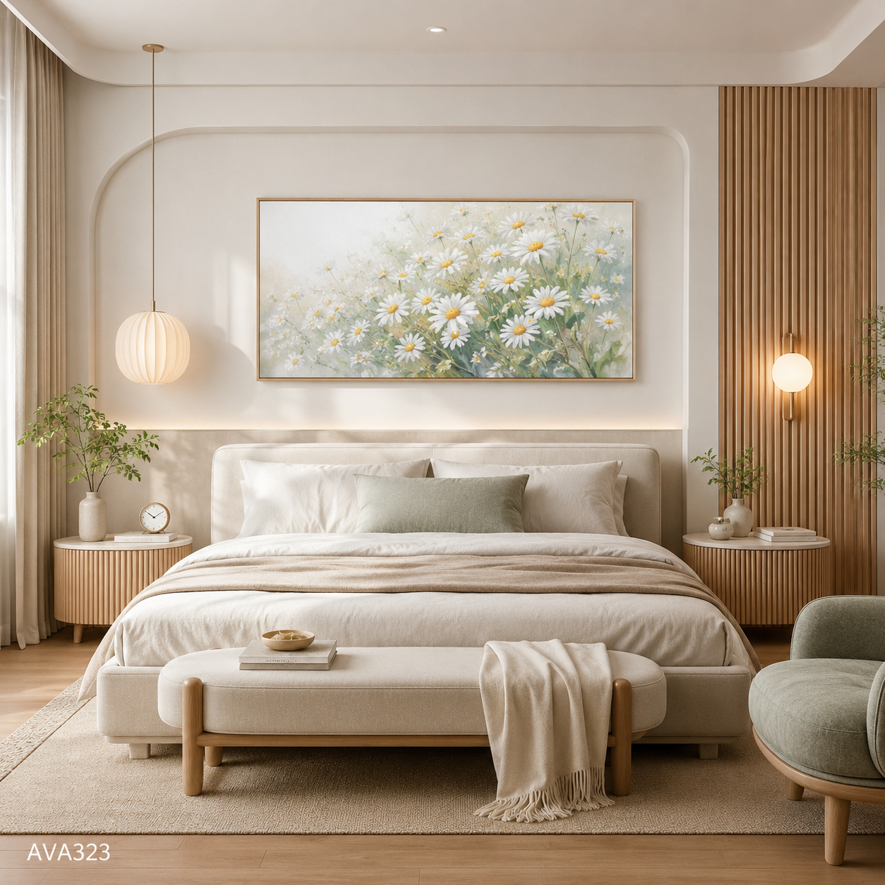 Tranh Hoa Cúc Trắng - AVA323