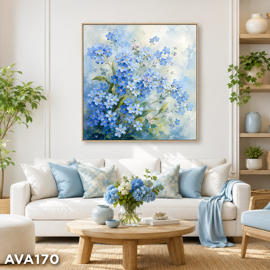 Tranh Hoa Lưu Ly Xanh - AVA170