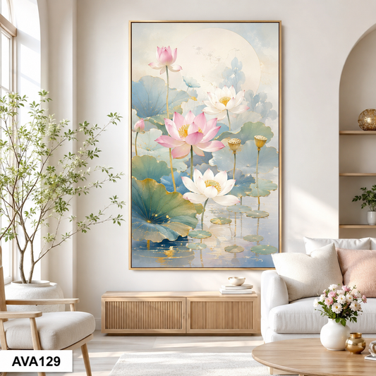 Tranh Hoa Sen Hồng Khoe Sắc - AVA129