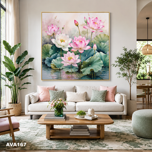 Tranh Hoa Sen Trong Hồ - AVA167