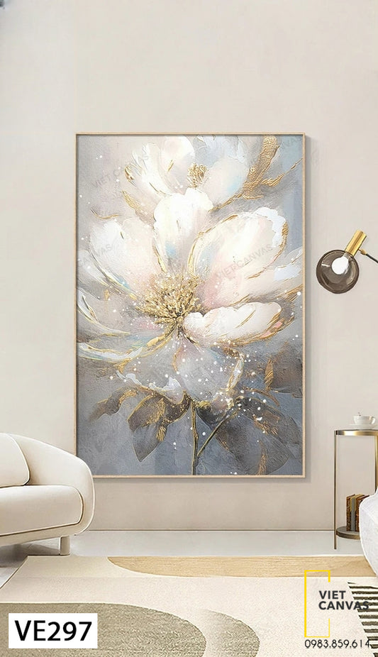 Tranh Hoa Trắng Tinh Khiết - VE297