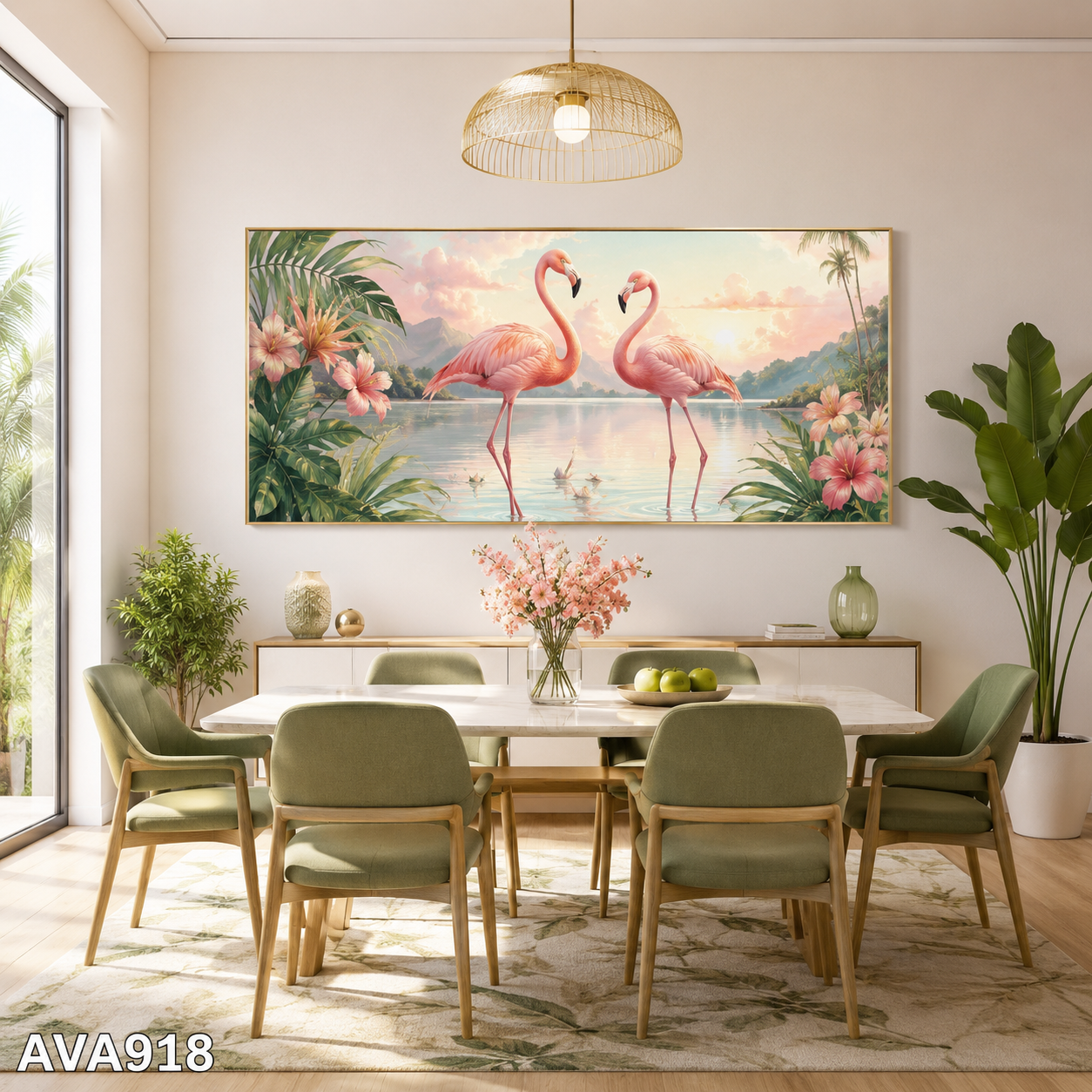 Tranh Hồng Hạc Giữa Hồ - AVA918