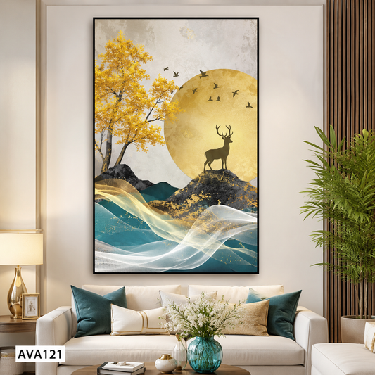 Tranh Hươu Dưới Ánh Trăng - AVA121
