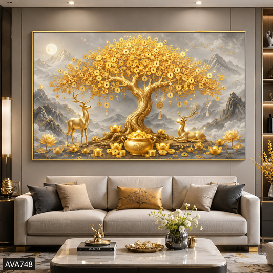 Tranh Kim Tiền Thịnh Vượng - AVA748