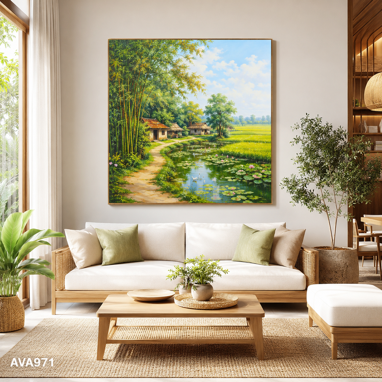 Tranh Làng Quê Bình Yên- AVA971