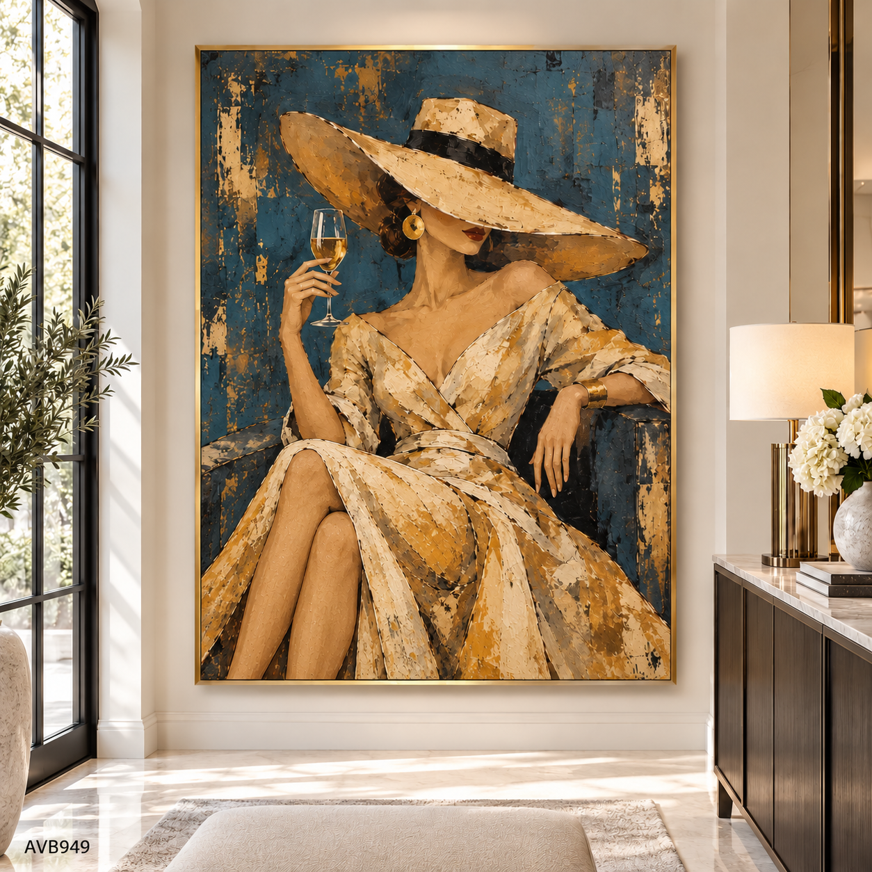Tranh Mỹ Nhân Uống Rượu - AVB949
