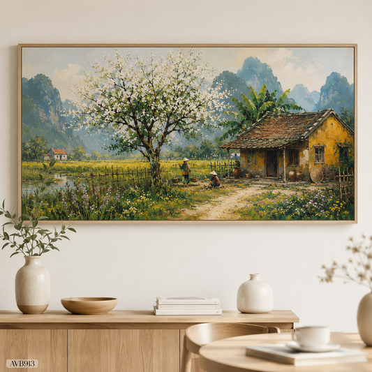 Tranh Nắng Quê Sớm - AVB913