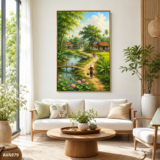 Tranh Nhịp Sống Thôn Quê - AVA979