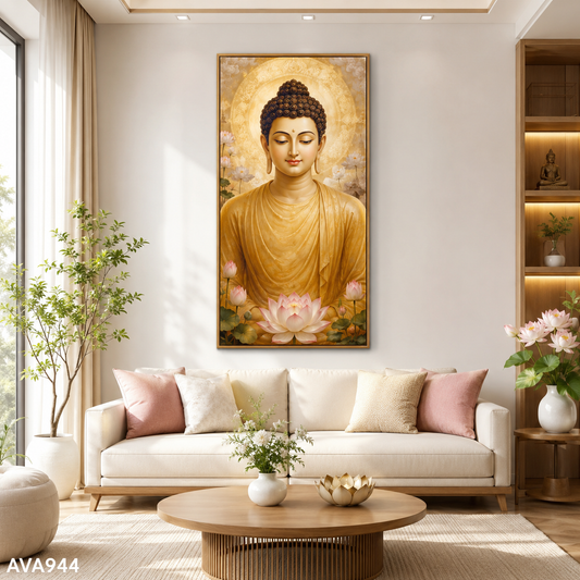 Tranh Phật Và Hoa Sen - AVA944