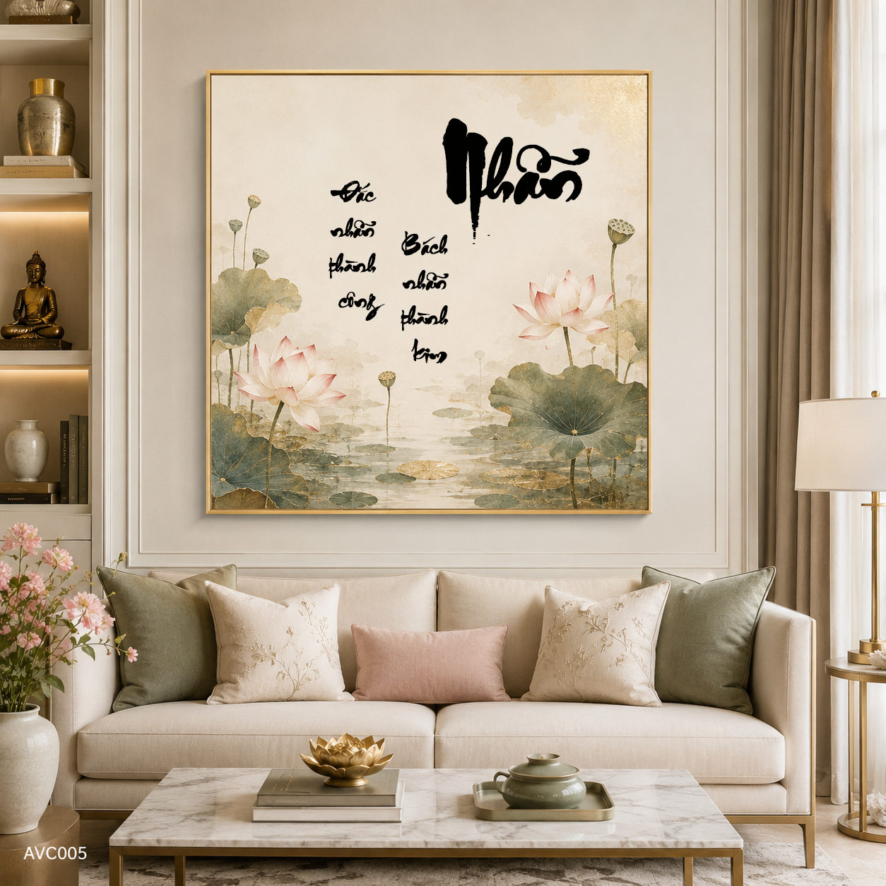 Tranh Sen Chữ Nhẫn - AVC005