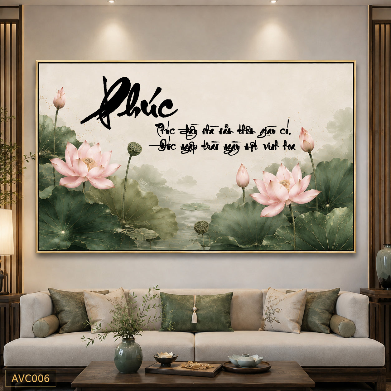 Tranh Sen Chữ Phúc - AVC006