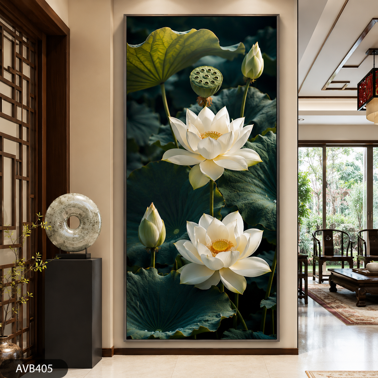 Tranh Sen Hương Sắc - AVB405