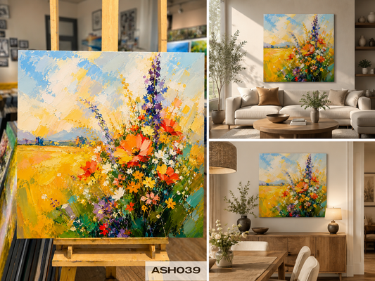 Tranh Sơn Dầu Hoa Khoe Sắc - ASH039