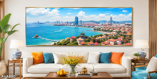 Tranh Thành Phố Ven Biển Thanh Đảo - AVA880