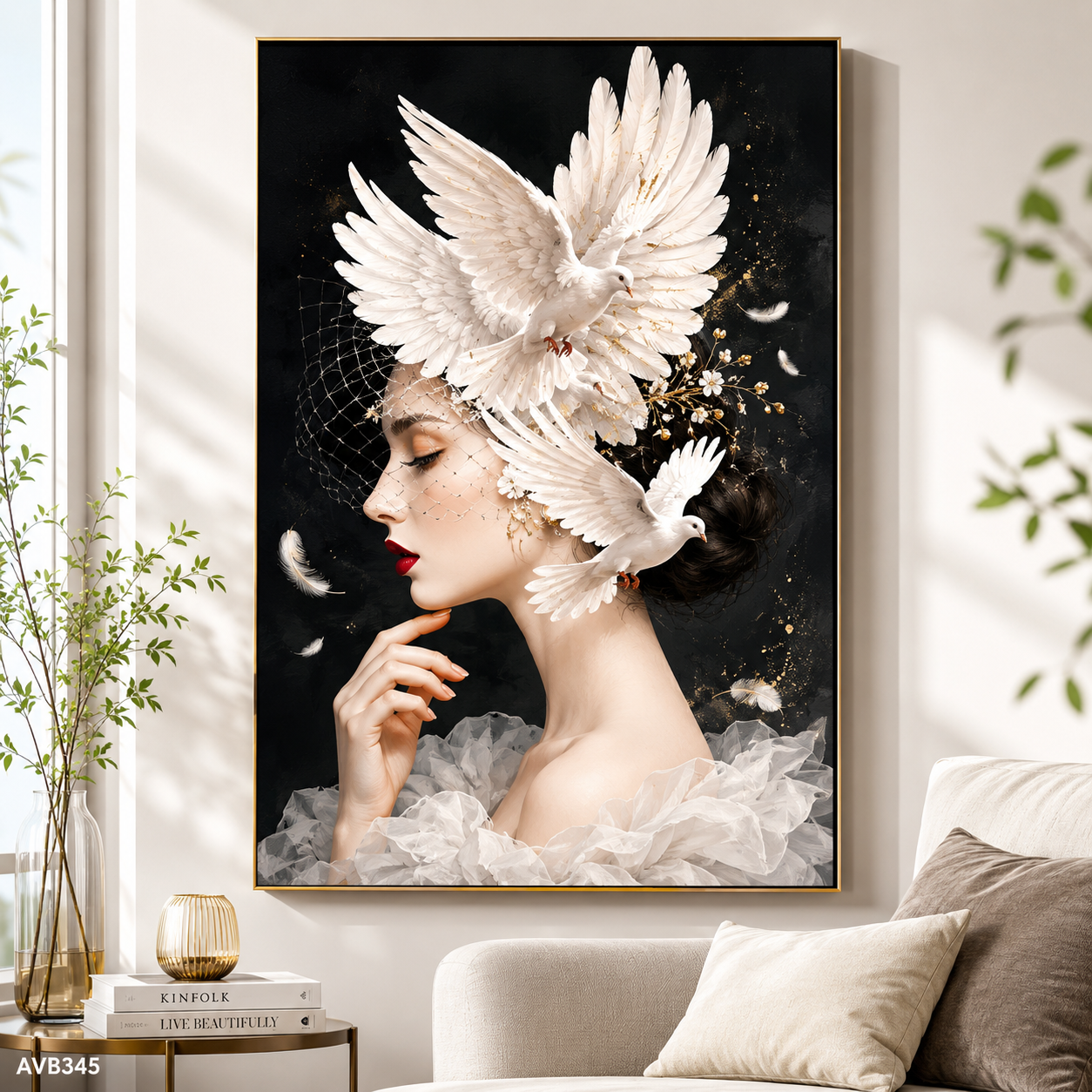 Tranh Thiếu Nữ Sâu Lắng - AVB345