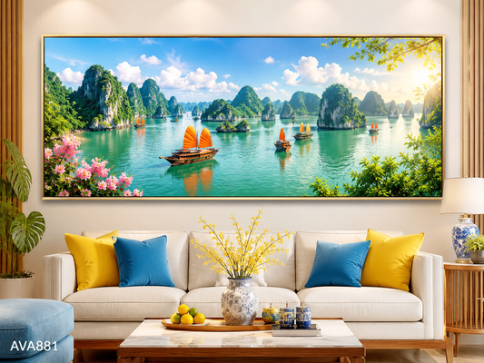 Tranh Thuyền Buồm Trên Vịnh Hạ Long - AVA881