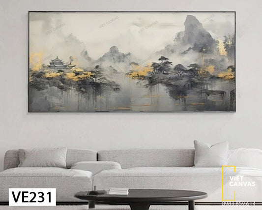 Tranh Trừu Tượng Phong Cảnh Đồi Núi - VE231