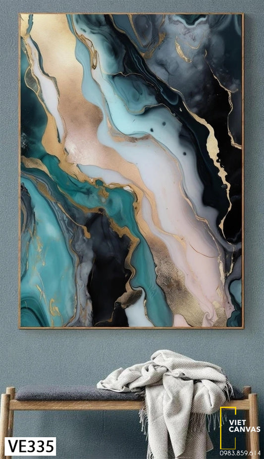 Tranh Trừu Tượng Xanh Ngọc - VE335