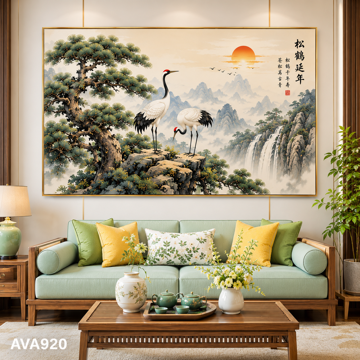 Tranh Tùng Hạc Đoàn Viên- AVA920