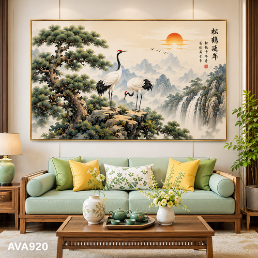 Tranh Tùng Hạc Đoàn Viên- AVA920