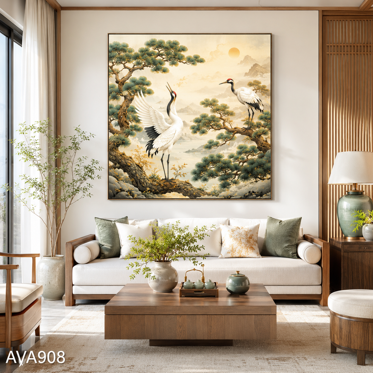 Tranh Tùng Hạc Hưng Thịnh - AVA908