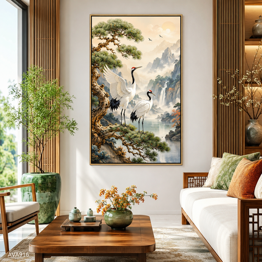 Tranh Tùng Hạc Sum Vầy - AVA916