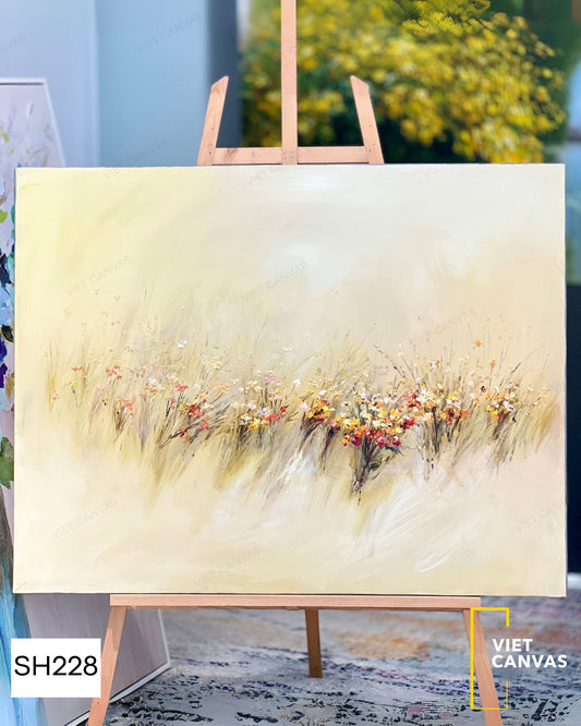 Tranh Sơn Dầu Dải Hoa Trên Đồng - SH228